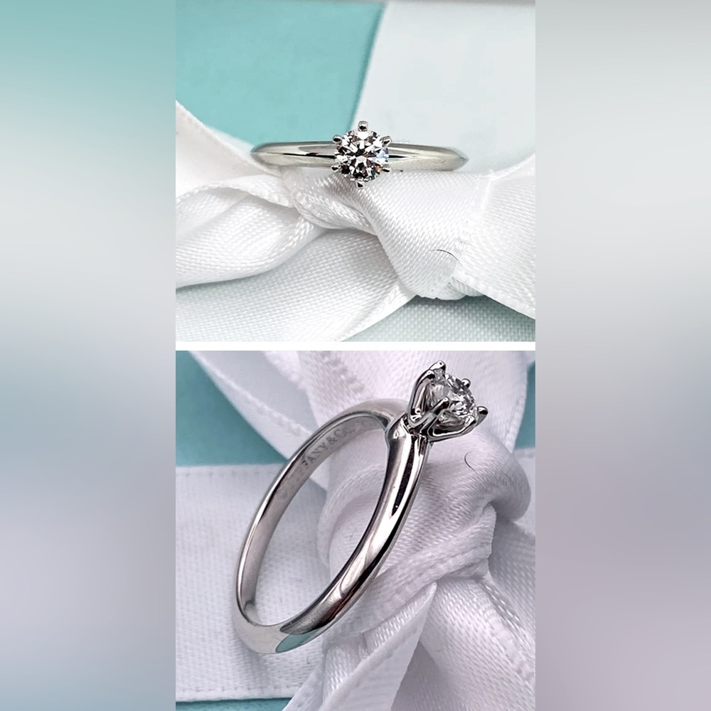 Tiffany and Co .26ct VS1 solitaire platinum engagement ring 3X Inscribed /papers